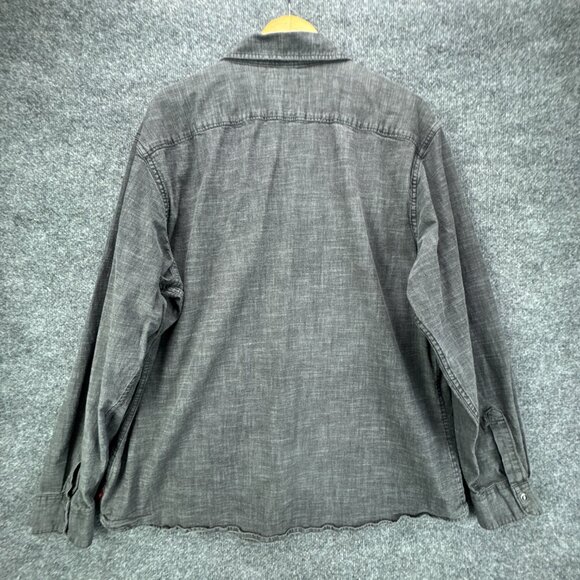 Wrangler Pearl Snap Denim Shirt Mens 2XL Gray Western Cowboy Rodeo Workwear - Picture 4 of 14